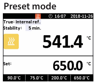 MTC-650A Preset Menu