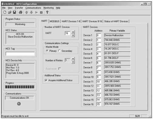 HCS configuration display