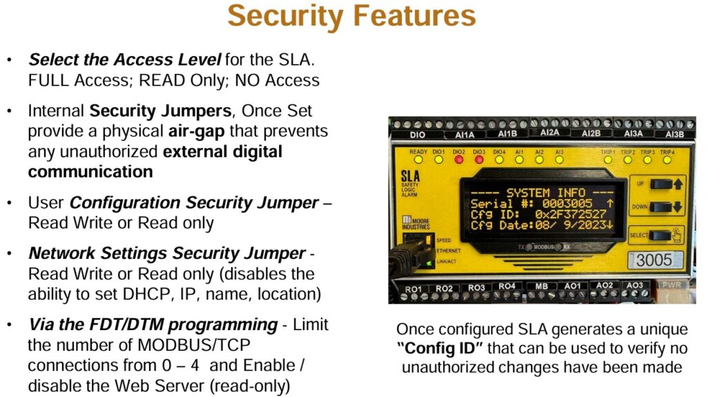 SLA - security feature