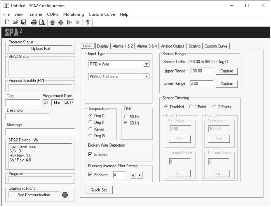SPA2 Configuration display