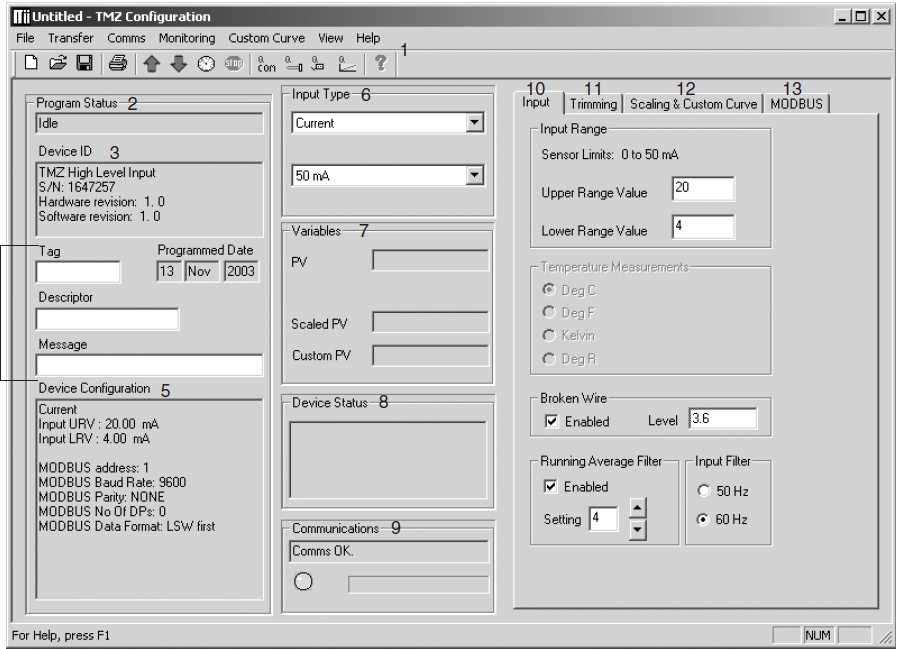 TMZ Configuration display
